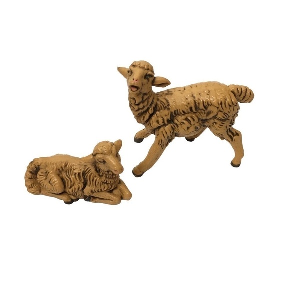 FONTANINI Nativity Sheep Figurines Laying Standing Italy #40 Set of 2 Vintage - Picture 11 of 11